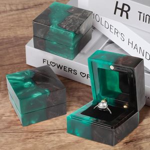 Wedding <b>Ring</b> <b>Box</b>, Engagement <b>Ring</b> <b>Box</b> with Single Slot Handcrafted Stabilized Wood and Resin Jewelry <b>Box</b> for <b>Proposal</b> Wedding - Product Image 2