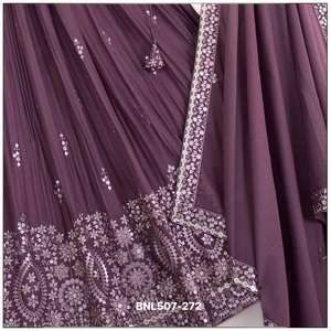 Hermoso Lehenga Choli y Dupatta de Georgette Sintético Pesado con Bordado de Lentejuelas, Proveedor y Exportador Mundial - Product Image 2