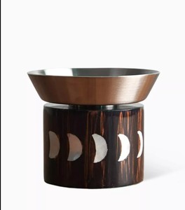 Luxury Wooden <b>Bakhoor</b> Burner Mabkhara with Stainless Steel Bowl | Arabic <b>Oud</b> Incense Burner | Home Fragrance Incense Holder - Product Image 1