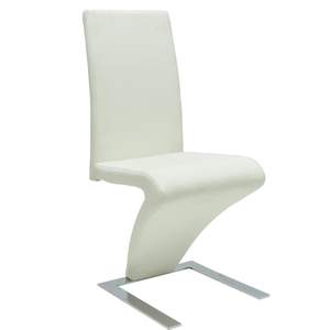 Ensemble de 2 chaises de salle à manger en similicuir blanc, design standard et durable - Product Image 4