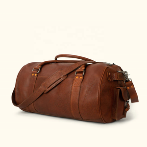 Real Handmade Leather Travel <b>Overnight</b> Luggage <b>Bag</b> Multi Uses Gym Duffel <b>Bag</b> Leather Unisex Weekender Travel Luggage <b>Bag</b> - Product Image 4