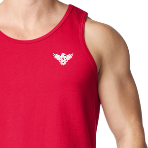 <b>Mens</b> Sleeveless Tank Top <b>Running</b> Gym Workout Fitness Training Casual 100% Cotton Soft Breathable Athletic Summer <b>Vest</b> Logo Front - Product Image 3