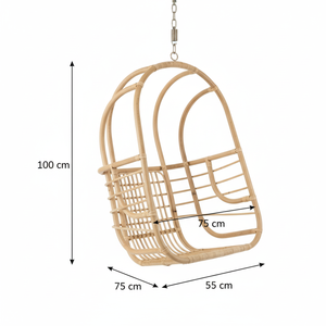 Balcony Hanging Chair Rattan Swing Chair Indoor Outdoor Hanging Chair with <b>Cushion</b> Eco Friendly Patio Furniture for Balcony Use - Product Image 2