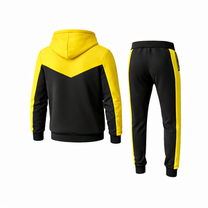 Conjunto Deportivo para Hombre, Sudadera con Capucha Negra y Amarilla, Pantalones Jogger, Ropa Deportiva, Traje de Entrenamiento, Diseño Personalizado OEM - Product Image 3