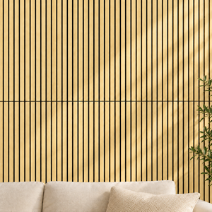 Panneau mural acoustique en MDF avec placage en bois de chêne et feutre insonorisant haute densité pour la décoration intérieure, panneau mural en bois - Product Image 5