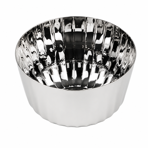 High Quality Stainless Steel Serving Bowl With Luxury Ribbed Pattern Mirror Polished Metal Salad And Fruit Bowl For Hotel <b>Table</b> - Product Image 1