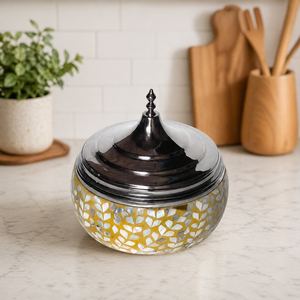 Mother of Pearl Inlay Wooden Casserole Set | Stainless Steel Food Warmer Hotpot | Premium Serving Dish Cookware <b>Gift</b> Collection - Product Image 1