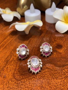 Parure de bijoux de mariage pour femme, plaqué or vintage, motif floral, collier et boucles d'oreilles, haute qualité, style classique, cadeau idéal pour les fêtes rouges - Product Image 6