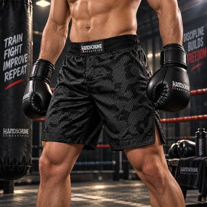 Pantalones Cortos de Boxeo Personalizados de Alta Elasticidad para Artes Marciales, Ropa Deportiva de Poliéster Satinado, Doble Costura, para Verano - Product Image 4