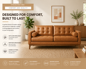 High End Mid Century Modern 2 Seater <b>Sofa</b> Elegant Minimalist Loveseat for Cozy Living Room Comfort Furniture for <b>Small</b> Spaces - Product Image 5
