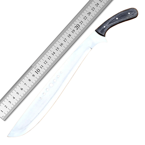 Couteau Bowie en acier inoxydable Damas, manche en bois pleine longueur, pour la chasse et le camping en extérieur, OEM, marque privée, ultra-affûté - Product Image 6