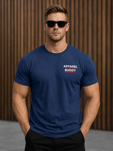 Camiseta de Manga Corta Casual para Hombre, Marca AMY, 100% Algodón, Corte Regular, Lisa, con Logotipo Personalizado al por Mayor - Product Image 2