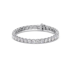 18k White Gold Tennis <b>Bracelet</b> | Lab Grown Diamond | Round Brilliant Cut | IGI Certified | Jewelry Wholesale MOQ 10 - Product Image 1