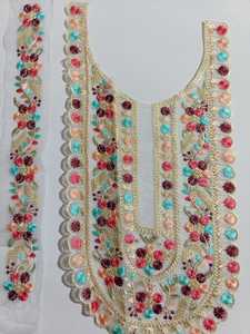 Elegante parche bordado decorativo multicolor para el cuello, ideal para kurti, salwar kameez y otras prendas étnicas. - Product Image 5