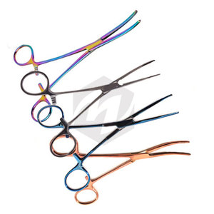 คีมหนีบห้ามเลือดสำหรับผ่าตัด ใช้ได้ทั้งทางทันตกรรมและสัตวแพทย์ อุปกรณ์การแพทย์คุณภาพสูง คีมคาร์มัลต์โค้ง ขนาด 6 1/4 นิ้ว เคลือบสี - Product Image 2