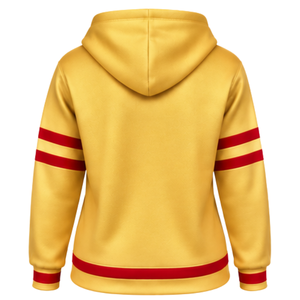 PDK Gold <b>Hoodie</b> <b>Women</b> <b>Red</b> Block Letters 1923 Striped Sleeve Pullover Sweatshirt Hood Ribbed Cuff Sorority Apparel - Product Image 4