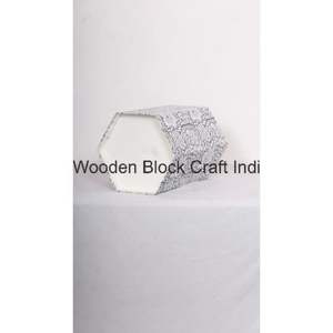 Funda para bote de basura con estampado a mano en tela 100% algodón, diseño enrollable decorativo para el hogar, para un interior elegante. - Product Image 5