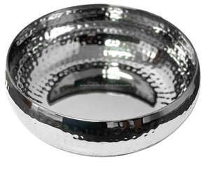 Bol à mélanger rond durable en acier inoxydable avec design martelé, idéal pour la préparation des aliments et la cuisine à domicile - Product Image 1