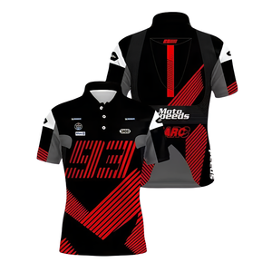 Camiseta Polo Personalizada para Equipo de Mecánicos de Motos, Impresión por Sublimación, Ligera, Bordado de Patrocinadores, OEM, Venta al Por Mayor - Product Image 6