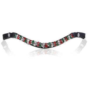 Fournisseur d'usine d'équipements équestres pour chevaux, grandes pierres multicolores en cristal, chaîne en diamant, bandeau de tête en cuir noir pour cheval - Product Image 2