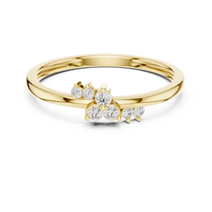 Anillos Minimalistas de Oro Blanco de 18 Quilates con Diamantes Cultivados en Laboratorio con Corte Brillante CELEST FLORAL, Chapados en Rodio, para Fiestas, Regalo Glamuroso de San Valentín - Product Image 6