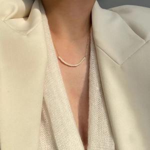 Collar de Perlas de Agua Dulce Naturales Sonrientes, Estilo Chic y Fresco para Mujer, Plata 925, Estilo Retro de Lujo Ligero, para Combinar en Capas - Product Image 3