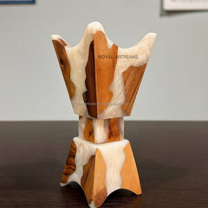 Quemador Bakhoor de madera de pino de resina epoxi ecológico hecho a mano de artesanos reales | Soporte de incienso de lujo | Ramadán moderno de Mabkhara - Product Image 2