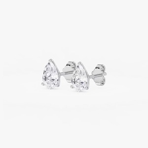 Éblouissantes boucles d'oreilles en or massif 14 carats avec diamants de laboratoire pour femmes, solitaires taille poire, pour mariage et soirée, bijoux de luxe haut de gamme - Product Image 4