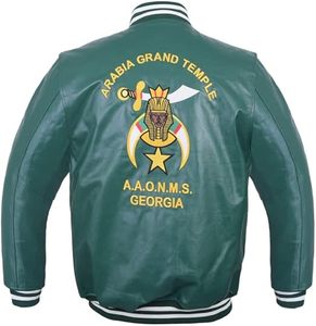 Veste Shriners - Cuir vert bouteille, tissu Noble House, type cuir vert, origine importée - Product Image 6