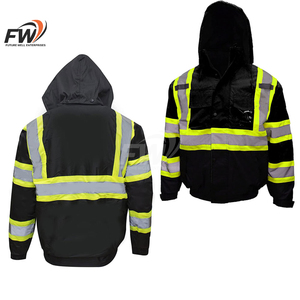 Customized Waterproof <b>Canvas</b> Winter Engineering Hi Vis Safety High Visibility Reflective Recycled Puffer <b>Jackets</b> Unisex - Product Image 3