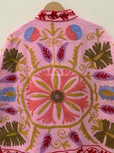 Veste en coton brodée florale de style bohème, col mandarin, manches longues, vêtements d'extérieur pour femmes, printemps - Product Image 4