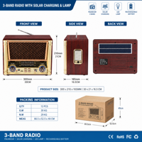 RAISENG R-1826BT R-1828BT R-1829BT Radio Retro AM FM SW 3 Band Portabel Radio Isi Ulang Speaker Audio Rumah