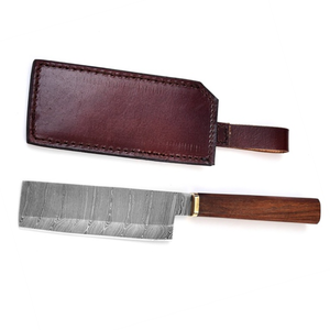 Couteaux de cuisine haut de gamme à motif Damas avec manche ergonomique en bois, lame large pour la cuisson professionnelle, la découpe de légumes et le tranchage - Product Image 1