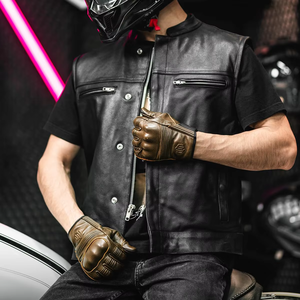 Chaleco de Motocicleta Ligero y Transpirable de Cuero Genuino para Hombre, Servicio OEM, Logotipo Personalizado, Chaleco de Otoño, Talla Grande, Ropa Exterior - Product Image 6