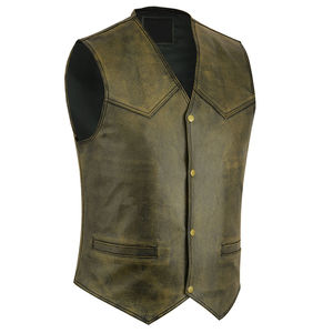 Chaleco de Cuero de Alta Calidad al por Mayor, Diseño de Logotipo Personalizado, Transpirable, Ropa Exterior de Invierno para Hombre, Estilo Urbano, Varios Tamaños y Colores - Product Image 1