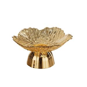 Corbeille à fruits décorative dorée sur piédestal, présentoir à desserts, plateau de service pour salon, cadeau de pendaison de crémaillère - Product Image 1