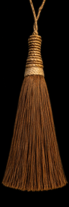 <b>Key</b> <b>Tassel</b> Decorative Pendant <b>for</b> Cabinet Door Brass Lock With Natural Fiber Fringe Ornament - Product Image 2