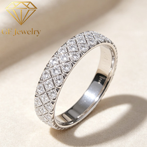 Bracelet fin en or blanc 14 carats avec diamants de laboratoire, pavé complet, forme losange, style classique, bijoux de luxe pour femmes - Product Image 3