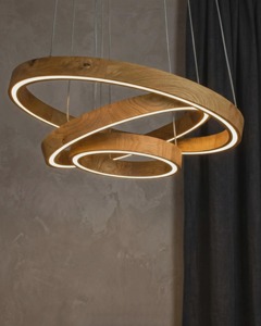 KHOOSI OVERSEAS Wooden Circle Pendant <b>Light</b> With LED Ring Design For Indoor Lighting <b>Fixtures</b> - Product Image 5