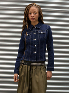 Veste en jean de haute qualité pour femmes, veste en jean courte de couleur unie, veste en jean décontractée à manches longues pour femmes - Product Image 3