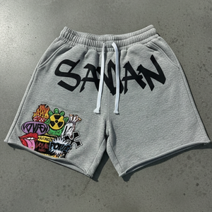 Shorts pour hommes de qualité supérieure, 100% coton molletonné, écologiques, respirants, style hip-hop, taille haute, élastique - Product Image 1