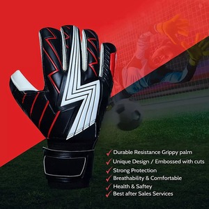 Guantes de Portero de Fútbol Profesional, Palma de PU Antideslizante, Protección para los Dedos, Transpirables, Cierre de Velcro Unisex - Product Image 5