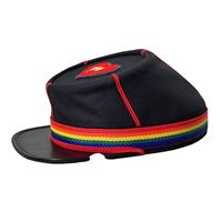Gorra Superior Confederada de Forraje, Estilo Civil, de Lana con Tira de Cuero, Cordón y Botón de Latón, Tipo Kepi