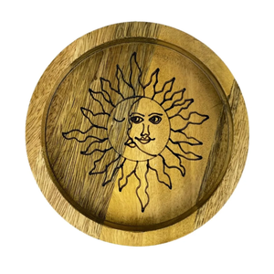 Round Art Deco Solid Wood Handcrafted Serving Tray with <b>Sliding</b> Hanging & Touch Sensing Functions Flat Base Decorative Christmas - Product Image 5
