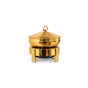 Chauffe-plat Aurevia GildedPyramid Royal Design en acier inoxydable finition miroir, durable et écoresponsable - Product Image 1