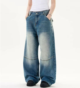 Jeans amples délavés de qualité supérieure, personnalisables en gros, pour hommes, de marque de créateur, en stock - Product Image 3