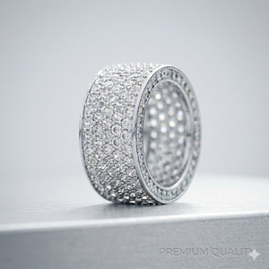 Anillo de Eternidad con Pavé de Diamantes Moissanite Chapado en Oro Original Romántico de Moda, Anillo de Promesa Unisex para Boda, Fiesta, Joyería Fina, Regalo - Product Image 6