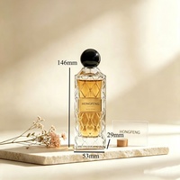 Bouteilles en verre vides plates en gros 100 ml – Flacon de parfum gaufré avec boîte pour emballage de parfum