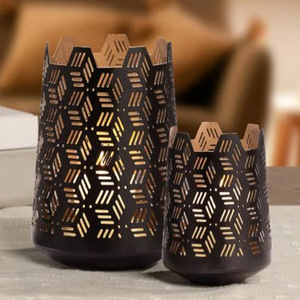 New Design Metal Votives Handmade Votive Round Votive <b>Candle</b> Holders Hex Cube Metal Cutout Two Piece Tapered Votives - Product Image 1