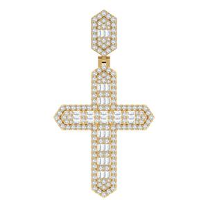 Humera Jewels - Colgante y Amuleto de Cruz de Jesús con Diamantes Estilo Hip-Hop para Hombre, Oro Amarillo y Blanco de 10 Quilates con Diamantes Cultivados en Laboratorio, Precio al por Mayor - Product Image 3